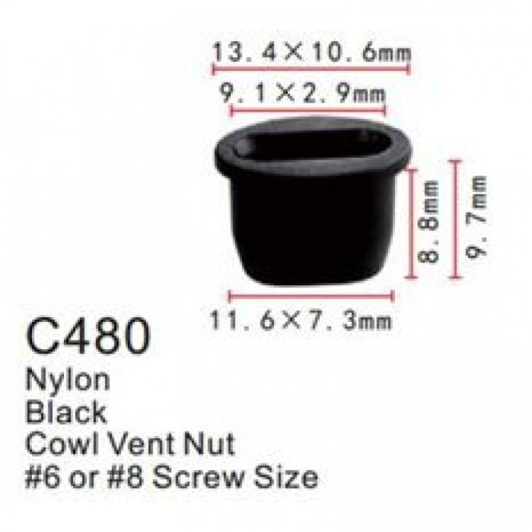 Клипса для крепления внутренней обшивки а/м Крайслер пластиковая (100шт/уп.)