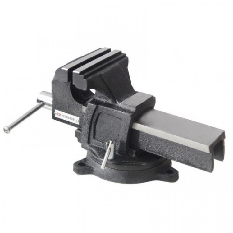 Тиски стальные усиленные поворотные с наковальней  4"-100мм