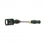 Трещотка реверсивная с резиновой ручкой 3/8"(L-210мм, 72зуб.), на пластиковом держателе