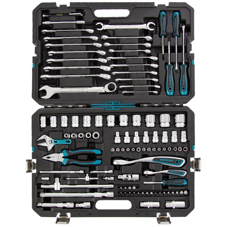 Набор инструментов, 1/4", 1/2", CrV, 120 зубьев, 101 предмет// Gross