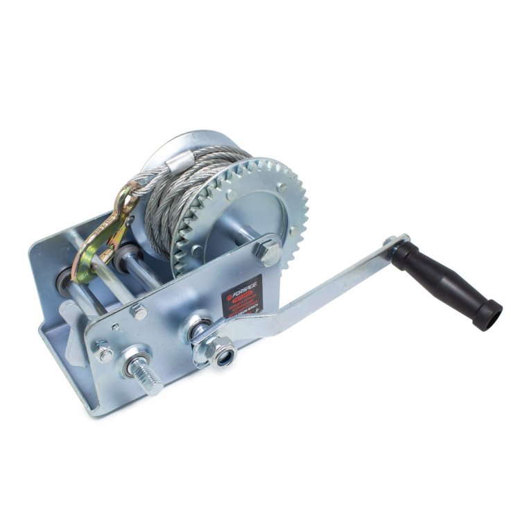 Лебедка ручная барабанная двухскоростная, 900кг(стальной трос, диаметр троса-5мм, длина троса-10м ) Лебедка ручная барабанная двухскоростная, 900кг(стальной трос, диаметр троса-5мм, длина троса-10м )