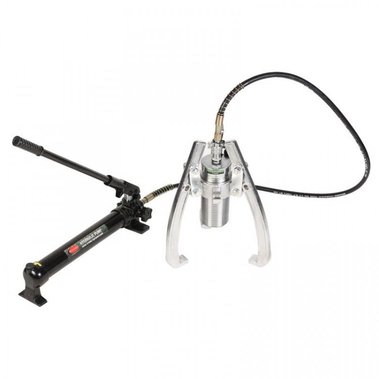 Съемник двух-трехлапый переставной гидравлический 50т(Ø захвата:200-500мм,мах. глубина захвата-250мм,ход штока-60мм) с выносным насосом