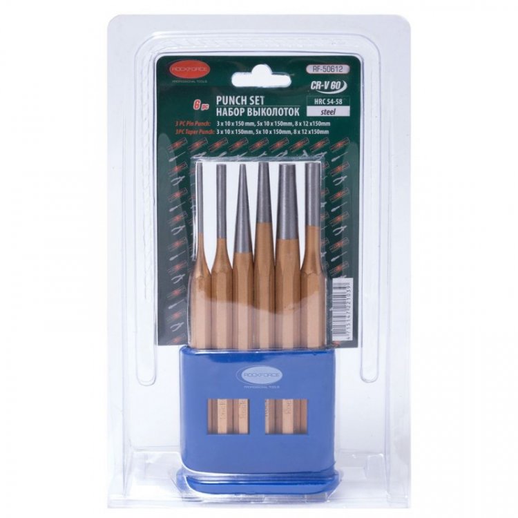 Набор выколоток, 6пр.(3х150-2шт, 5х150-2шт, 8х150-2шт), в пластиковом держателе