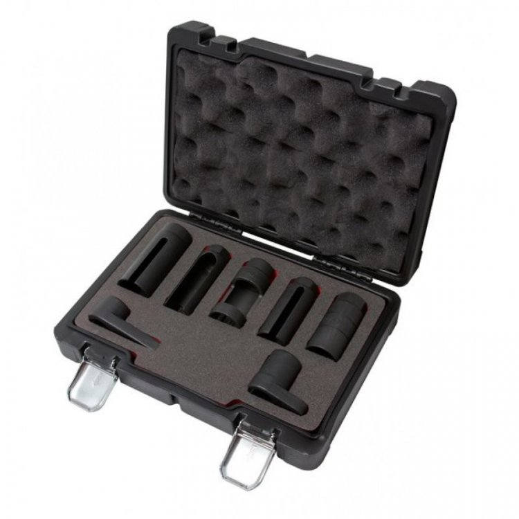Набор головок для форсунок и датчиков 7пр. (22, 27, 29мм), в кейсе Premium Набор головок для форсунок и датчиков 7пр. (22, 27, 29мм), в кейсе Premium