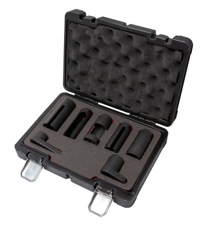 Набор головок для форсунок и датчиков 7пр. (22, 27, 29мм), в кейсе Premium Набор головок для форсунок и датчиков 7пр. (22, 27, 29мм), в кейсе Premium