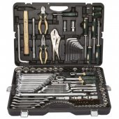 Набор инструментов 142+6пр. 1/4" 3/8" 1/2" (6-гран.)(4-36мм; 27,30,32,36-12гр.)+(ключи трещоточные:8х10,12х13,14х15,16х17,18х19мм, бокорезы-7")