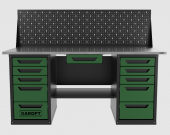 Верстак двухтумбовый 5 ящиков /5 ящиков с экраном и ящиком, зеленый 1800*700 GAROPT, GT1800Y1Y5Y5PP.green Верстак двухтумбовый 5 ящиков /5 ящиков с экраном и ящиком, зеленый 1800*700 GAROPT, GT1800Y1Y5Y5PP.green