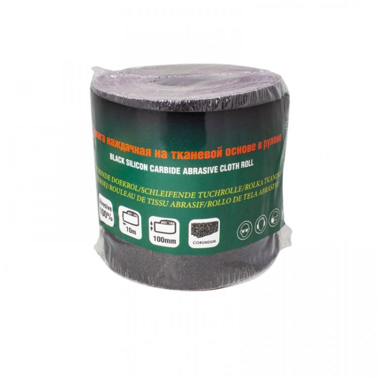 Бумага наждачная на тканевой основе 100ммх10м в рулоне (P60) Бумага наждачная на тканевой основе 100ммх10м в рулоне (P60)