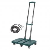 Тележка платформенная складная с телескопической ручкой+набор эластичных шнуров(в разложенном виде:56х33х101см,в сложенном:47х49х12см,г/п180кг)
