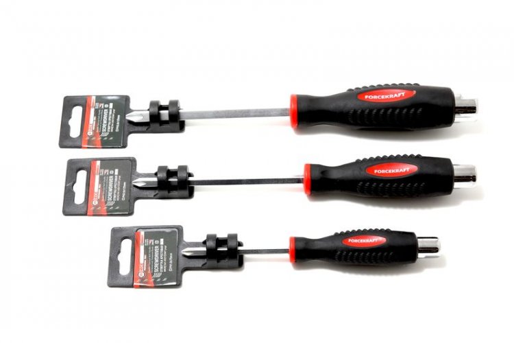 Отвертка крестовая силовая магнитная под ключ "Profi" S2 PH2.0х100мм, на пластиковом держателе