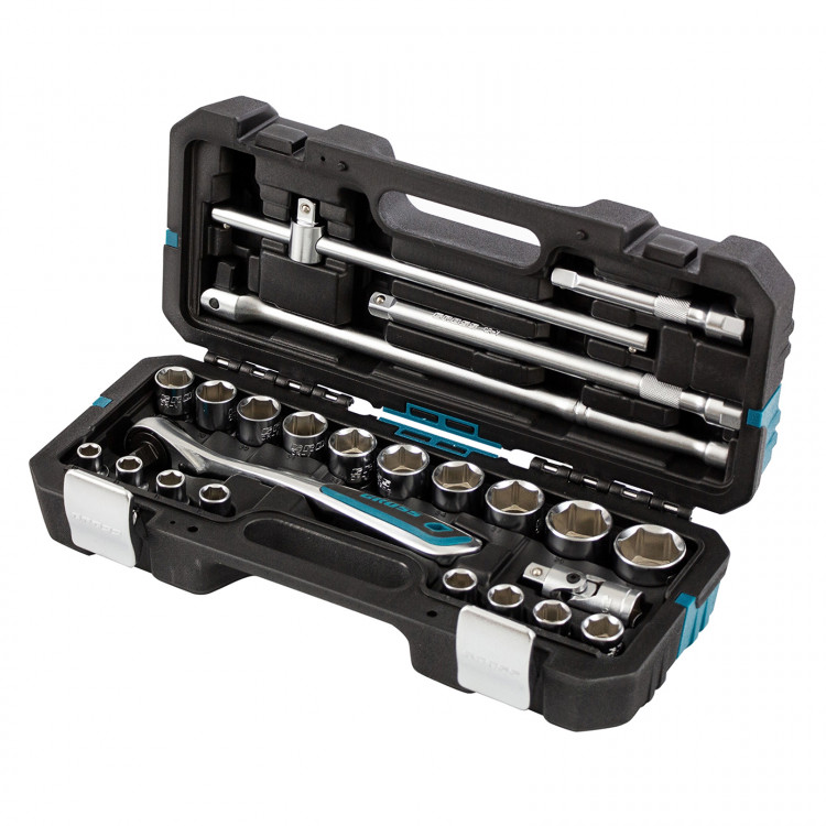 Набор инструментов, 1/2", CrV, 120 зубьев, 24 предмета// Gross