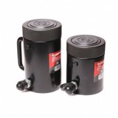 Цилиндр гидравлический с резьбовым штоком и гайкой для механической фиксации 50т (ход штока-100мм, Ø штока-95мм,общий Ø-123мм, L-214мм, 700bar)