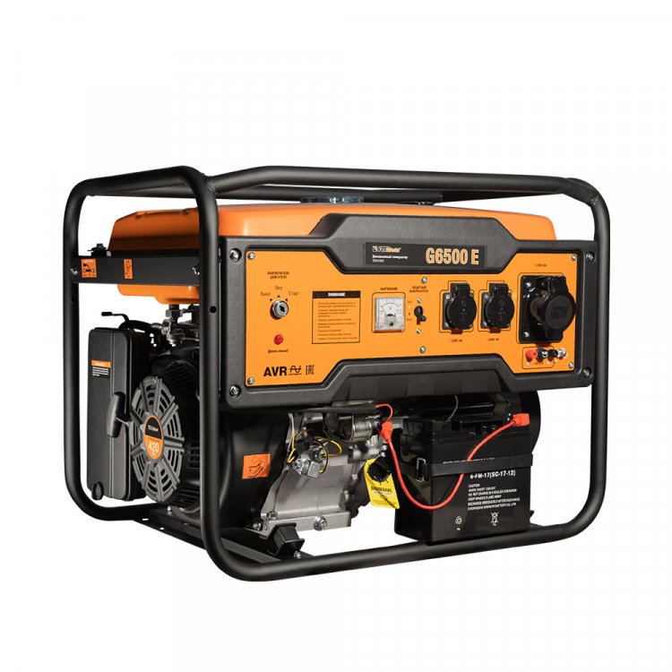 Бензиновый генератор FoxWeld Standart G6500 E - Бензиновый электрогенератор предназначен для выработки однофазного, электрического тока напряжением 220 В и частотой 50 Гц.  С его помощью можно осуществлять питание электроприборов, электроинструмента,