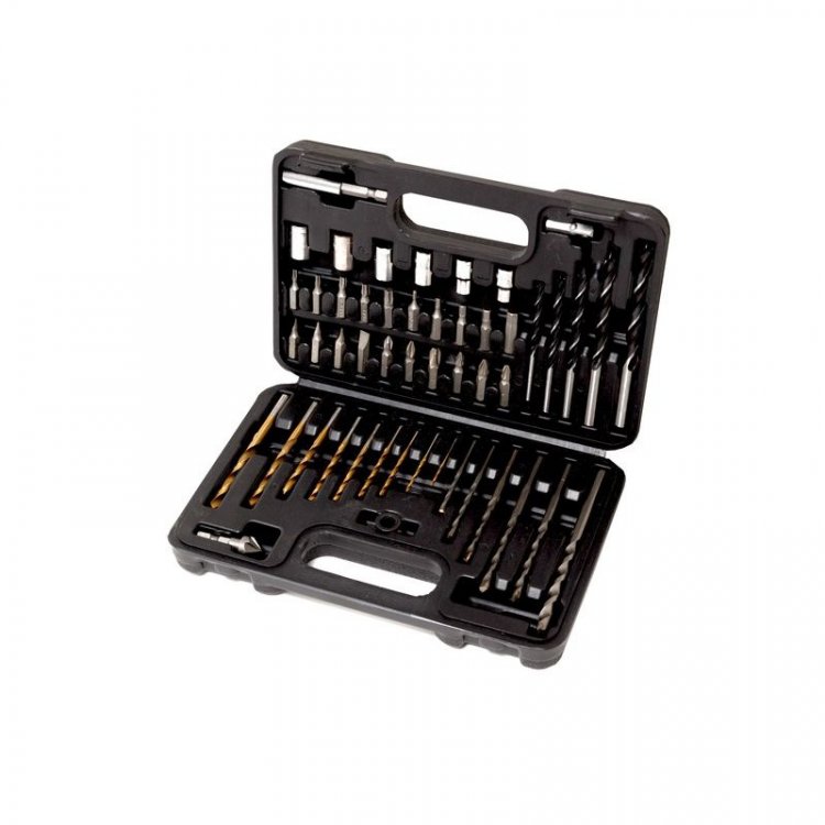 Набор сверл разнопрофильных, головок и бит с битодержателями HSS 4241 50пр., в кейсе Набор сверл разнопрофильных, головок и бит с битодержателями HSS 4241 50пр., в кейсе