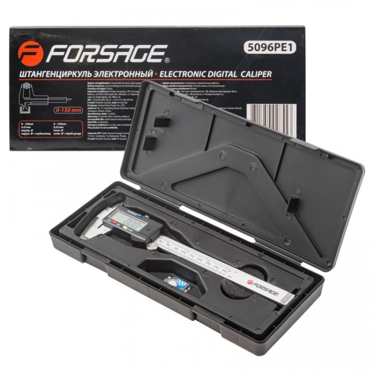 Штангенциркуль электронный (0-150мм, 0.01мм; внутр. Ø, наруж. Ø + глубиномер), в пластиковом футляре Штангенциркуль электронный (0-150мм, 0.01мм; внутр. Ø, наруж. Ø + глубиномер), в пластиковом футляре