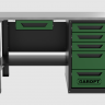 Верстак с ящиком однотумбовый 5 ящиков, зеленый 1400*700 Garopt, GT1400STY1Y5.green