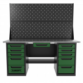 Верстак двухтумбовый 5 ящиков /5 ящиков с двумя экранами и ящиком, зеленый 1800*700 GAROPT, GT1800Y1Y5Y5PP2.green