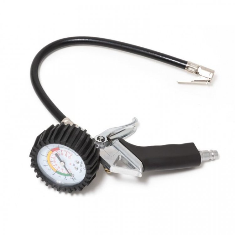 Пистолет для подкачки шин с манометром(0-16bar), в блистере