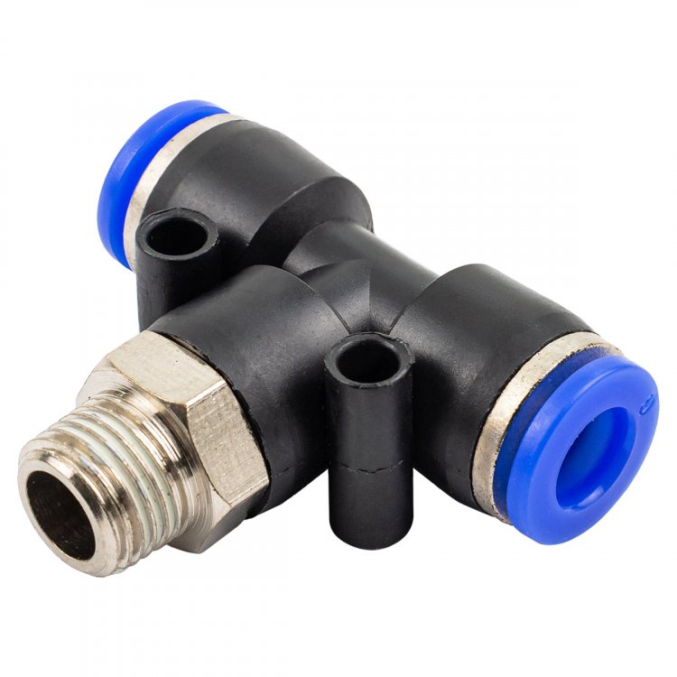 Фитинг Т-образный для пластиковых трубок 6мм с наружной резьбой 1/8" Фитинг Т-образный для пластиковых трубок 6мм с наружной резьбой 1/8"