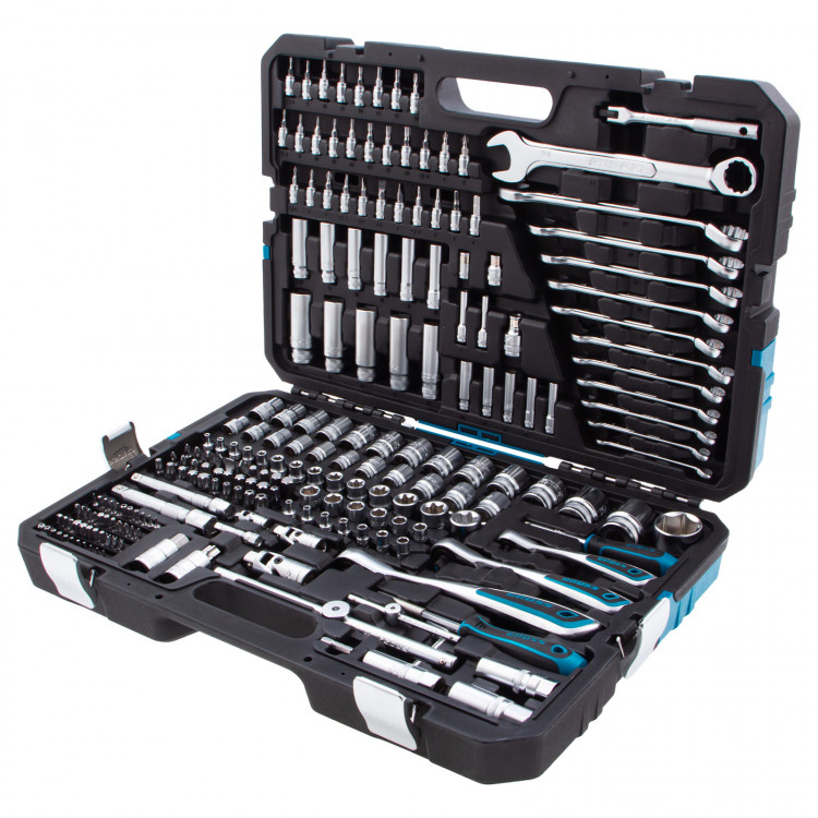 Набор инструментов, 1/2", 3/8", 1/4", CrV, 120 зубьев, 216 предметов// Gross