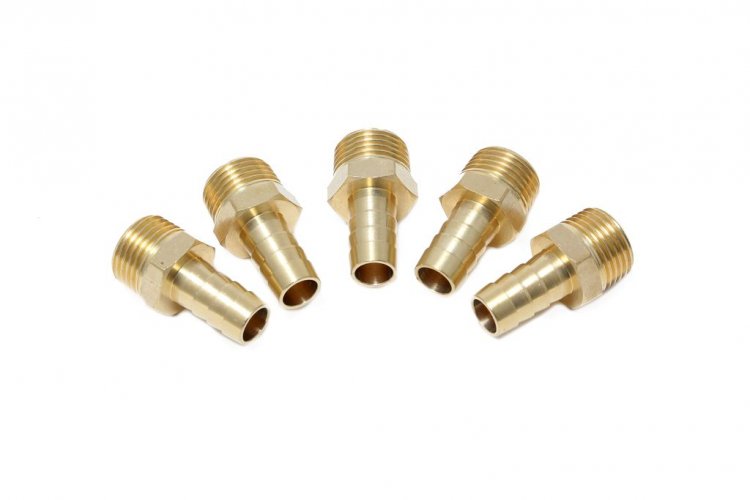 Штуцер пневматический наруж. резьба  1/2"- "елочка" 10мм, к-т 5шт.