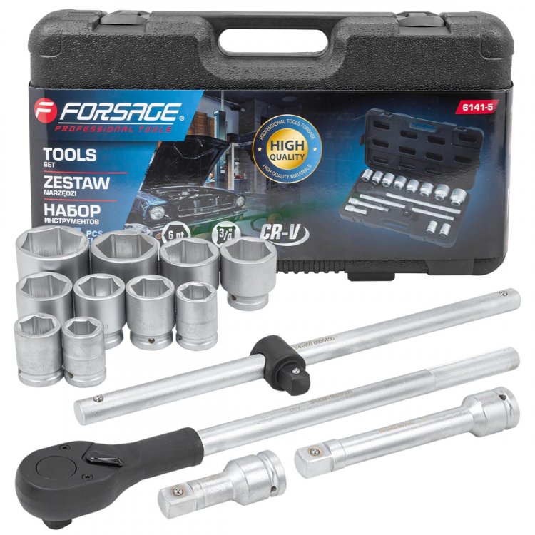 Набор инструментов 14пр. 3/4" (6гр.) (22,24,27,30,32,36,38,41,46,50мм)