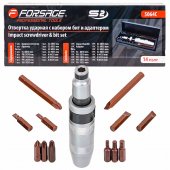 Отвертка ударная с набором бит и адаптером,14пр.1/2"(F)х5/16"(F) (PH1,2,3х35мм; PH3х70мм; SL5,6,8,9х35мм; SL8х70мм; H4,5,6х35мм),в метал. кейсе Отвертка ударная с набором бит и адаптером,14пр.1/2"(F)х5/16"(F) (PH1,2,3х35мм; PH3х70мм; SL5,6,8,9х35мм; SL8х70мм; H4,5,6х35мм),в метал. кейсе