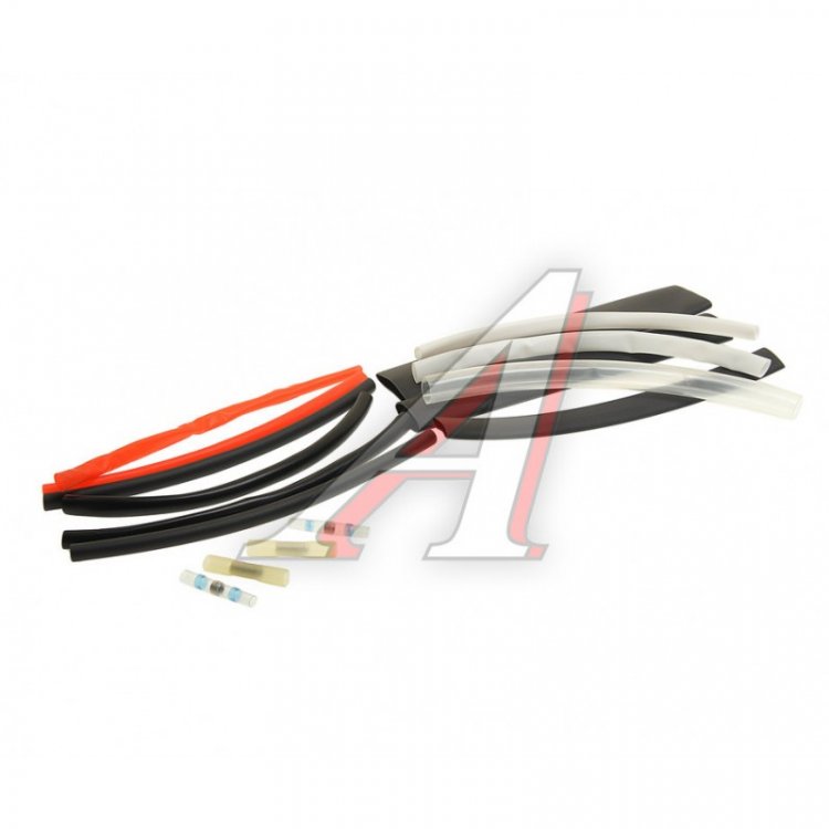 Набор трубок т/ус "Автоотличный"(трубки-12шт.L-200мм,термоусад.соединит.обжим/паяльная гильза-2шт/2шт)