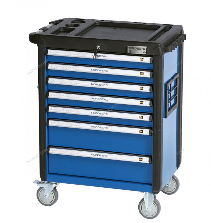 T7N(B), Тележка инструментальная, 7 выдвижных ящиков, синяя NORDBERG T7N(B)