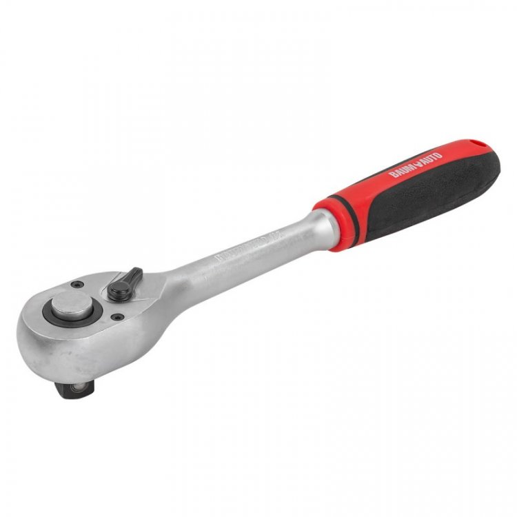 Трещотка реверсивная с резиновой ручкой 1/2''(L-250мм, 72зуб) Трещотка реверсивная с резиновой ручкой 1/2''(L-250мм, 72зуб)