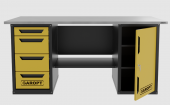 Верстак двухтумбовый дверь/4 ящиков, желтый 1800*700 Garopt, GT1800DY4.yell