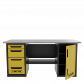 Верстак двухтумбовый дверь/4 ящиков, желтый 1800*700 Garopt, GT1800DY4.yell