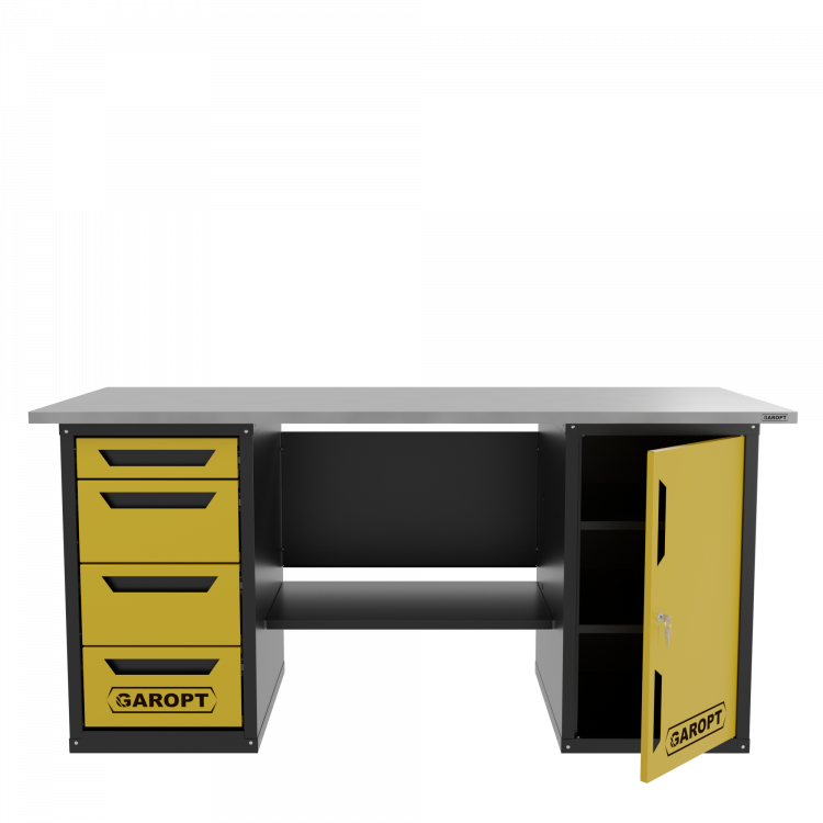 Верстак двухтумбовый дверь/4 ящиков, желтый 1800*700 Garopt, GT1800DY4.yell