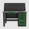 Верстак однотумбовый 5 ящиков с экраном и ящиком, зеленый 1400*700 Garopt, GT1400STY1Y5PP.green