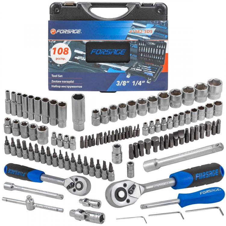 Набор инструментов 108 пр. 1/4'' 3/8''(6гр.)(4-22мм)