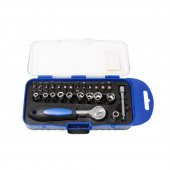 Набор инструментов 1/4", 38пр. (6гр.)(4-12мм), в пластиковом футляре