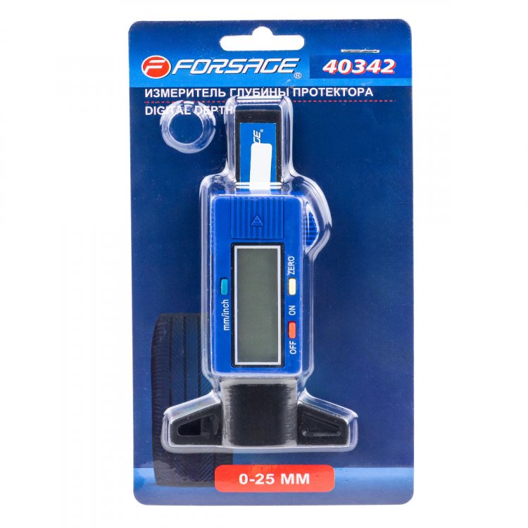 Цифровой измеритель глубины протектора (0-25.4мм, погрешность 0.01мм, 0˚-40˚),в блистере