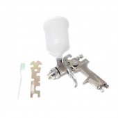 Краскораспылитель с верхним пластиковым бачком (600мл, 1.7мм, 3.5bar, 100-128 л/мин, присоед. резьба 1/4") Краскораспылитель с верхним пластиковым бачком (600мл, 1.7мм, 3.5bar, 100-128 л/мин, присоед. резьба 1/4")