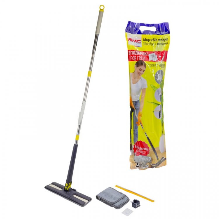Швабра с отжимным механизмом "бабочка" и скребком