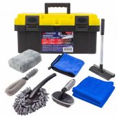 Набор для мойки а/м 8пр. (губка,салфетки,скребок,щетка для мытья,ролик для чистки дисков,щётка с гнутым профилем) в пласт. кейсе Набор для мойки а/м 8пр. (губка,салфетки,скребок,щетка для мытья,ролик для чистки дисков,щётка с гнутым профилем) в пласт. кейсе