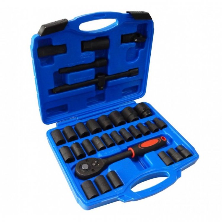 Набор инструментов ударных 32пр.1/2"( 6-гр: 8-32мм, 12гр: 10,12,14,15,17,19,36мм, Cr-Mo)
