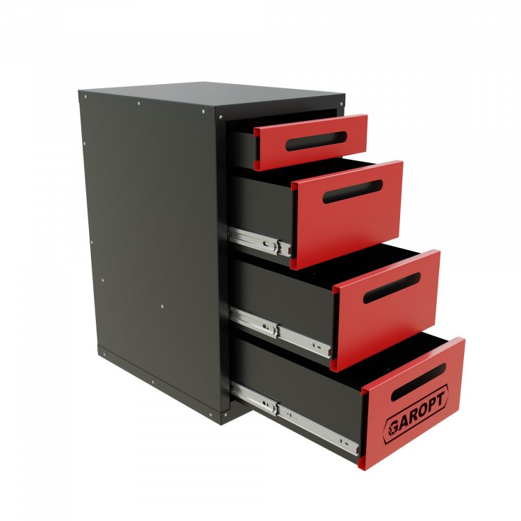 Тумба 4 ящика для верстака GAROPT (КРАСНАЯ) Тумба 4 ящика для верстака GAROPT (КРАСНАЯ)