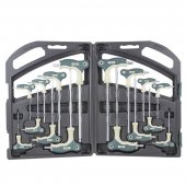 Набор ключей Т-образных TORX/6-гранныхс шаром,16пр.(Н:2,2.5х75,  3,4х100, 5,6х150, 8,10х200мм; Т:10,15х75, 20,25х100, 30,40х150, 45,50х200мм), в кейсе