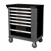 Тележка инструментальная 7-ми полочная (черная), с дополнительной боковой секцией, 600х840х980 (полки:65х400х530-5шт,140х400х530мм-2шт)