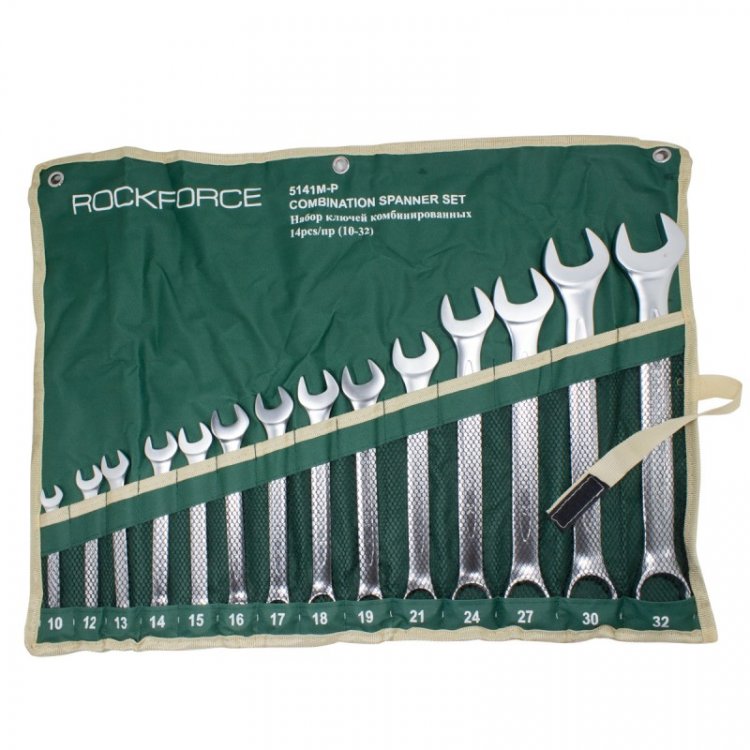 Набор ключей комбинированных 14пр. (10,12-19,21,24,27,30,32мм) на полотне
