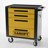 GTS4.yell Тележка инструментальная Garopt 4 ящиков ЖЕЛТАЯ, центральный замок, увеличенные колеса, доводчики,  GAROPT Серия "Standart" GTS4.yell Тележка инструментальная Garopt 4 ящиков ЖЕЛТАЯ, центральный замок, увеличенные колеса, доводчики,  GAROPT Серия "Standart"