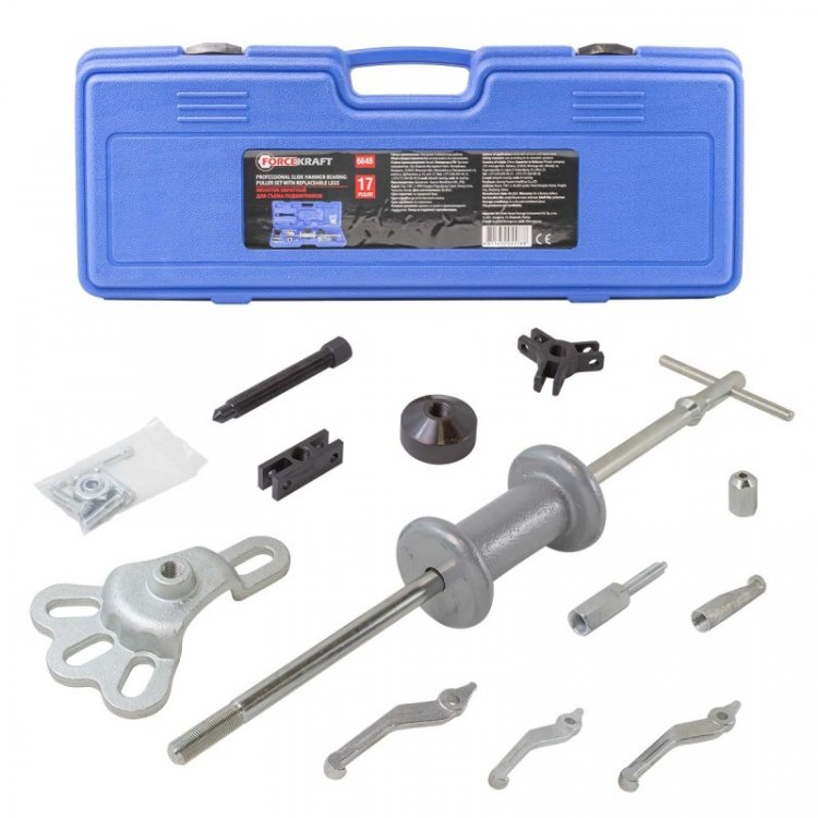 Молоток обратный для съема подшипников в наборе со сменными лапами (16пр.)в кейсе Молоток обратный для съема подшипников в наборе со сменными лапами (16пр.)в кейсе