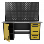 Верстак двухтумбовый дверь/4 ящиков с двумя экранами, желтый 1800*700 Garopt, GT1800DY4PP2.yell