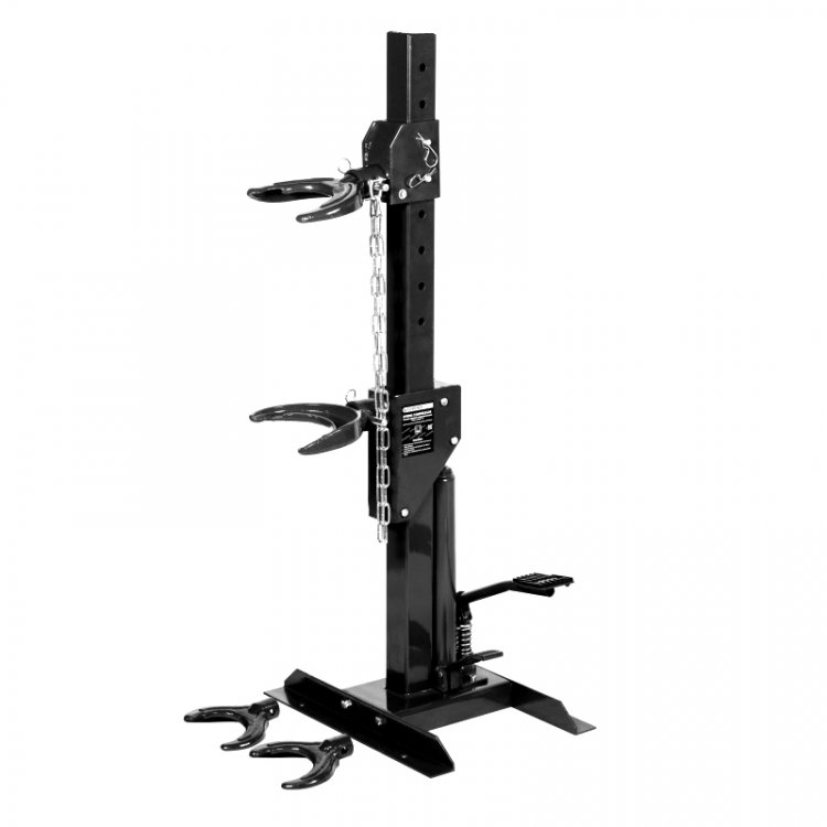 Стяжка пружин гидравлическая напольная с  двумя комплектами получаш (усилие стяжки 1т,  рабочий диапазон 210-570мм, вес 32кг)