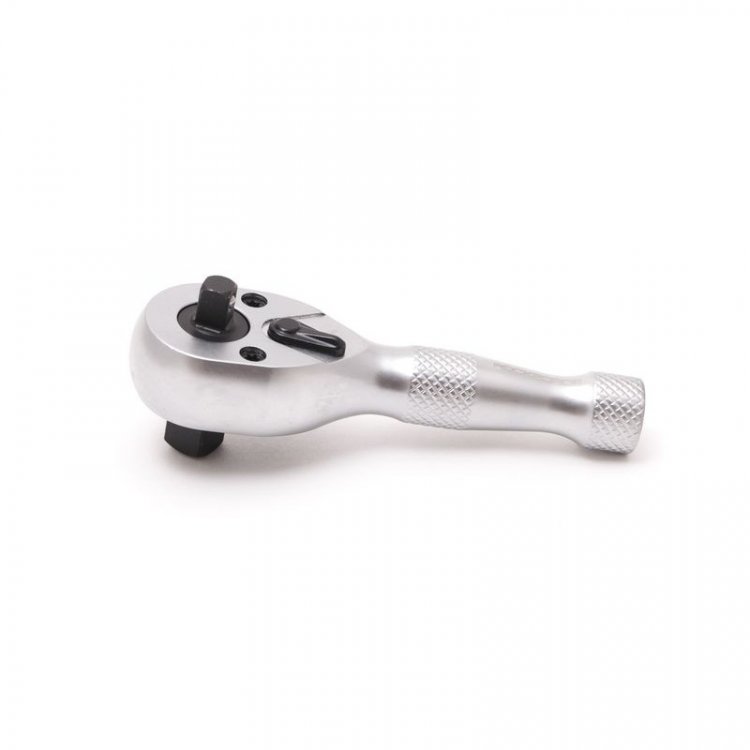 Трещотка реверсивная короткая двухсторонняя с накаткой 1/4"-3/8" (72зуб., L-100мм)